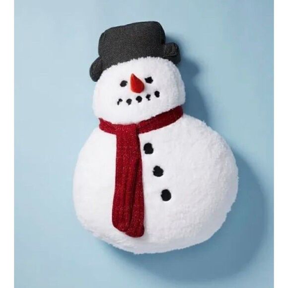 NOVOGRATZ 14x22 Sherpa Snowman Pillow Snowman Decor Pillow Christmas Holiday - Picture 1 of 2
